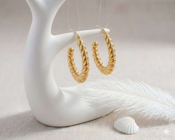 Braided Rope Huggie Hoop Earrings