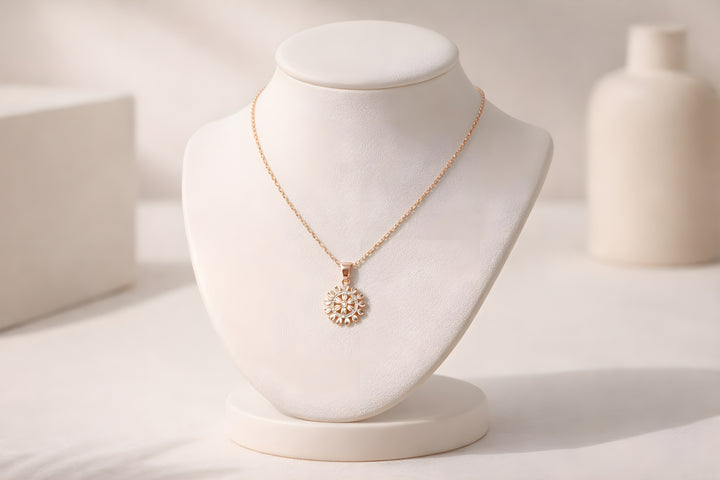 Rose Gold Sunflower Pendant