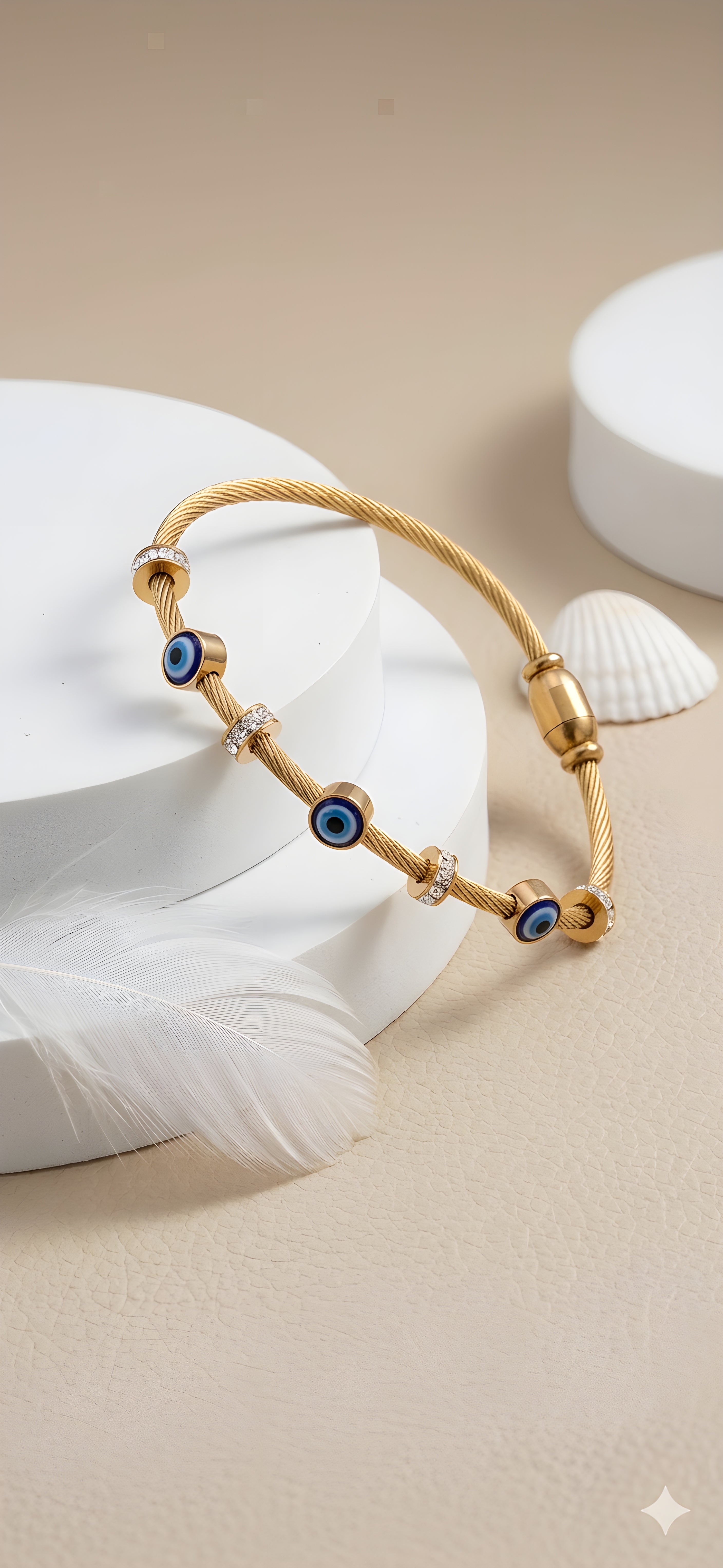 Dual Evil Eye Cable Kada