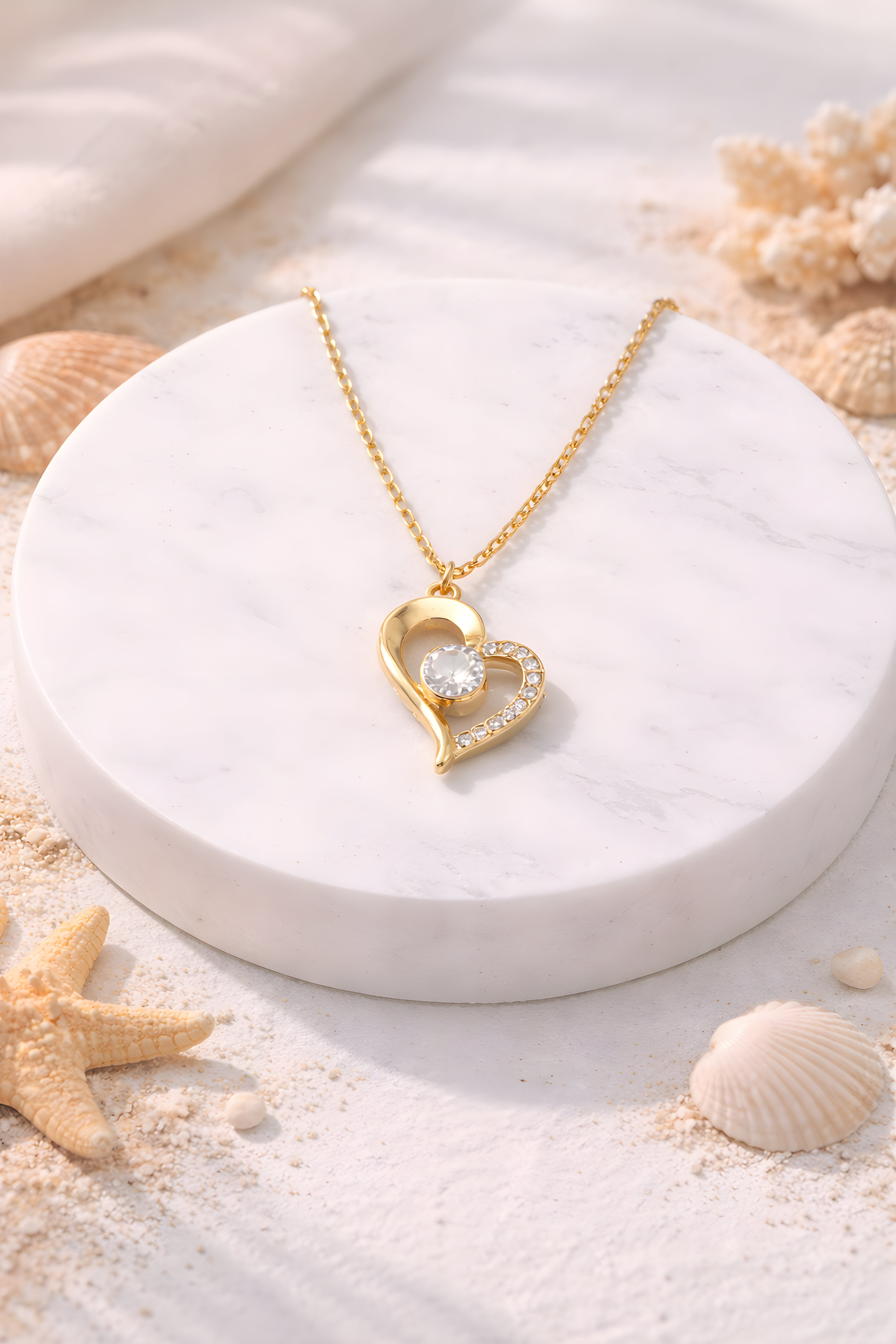 Open Heart Crystal Necklace