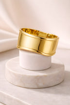Polished Wide Gold Cuff Kada