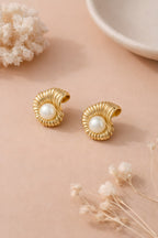 Shell & Pearl Stud Earrings