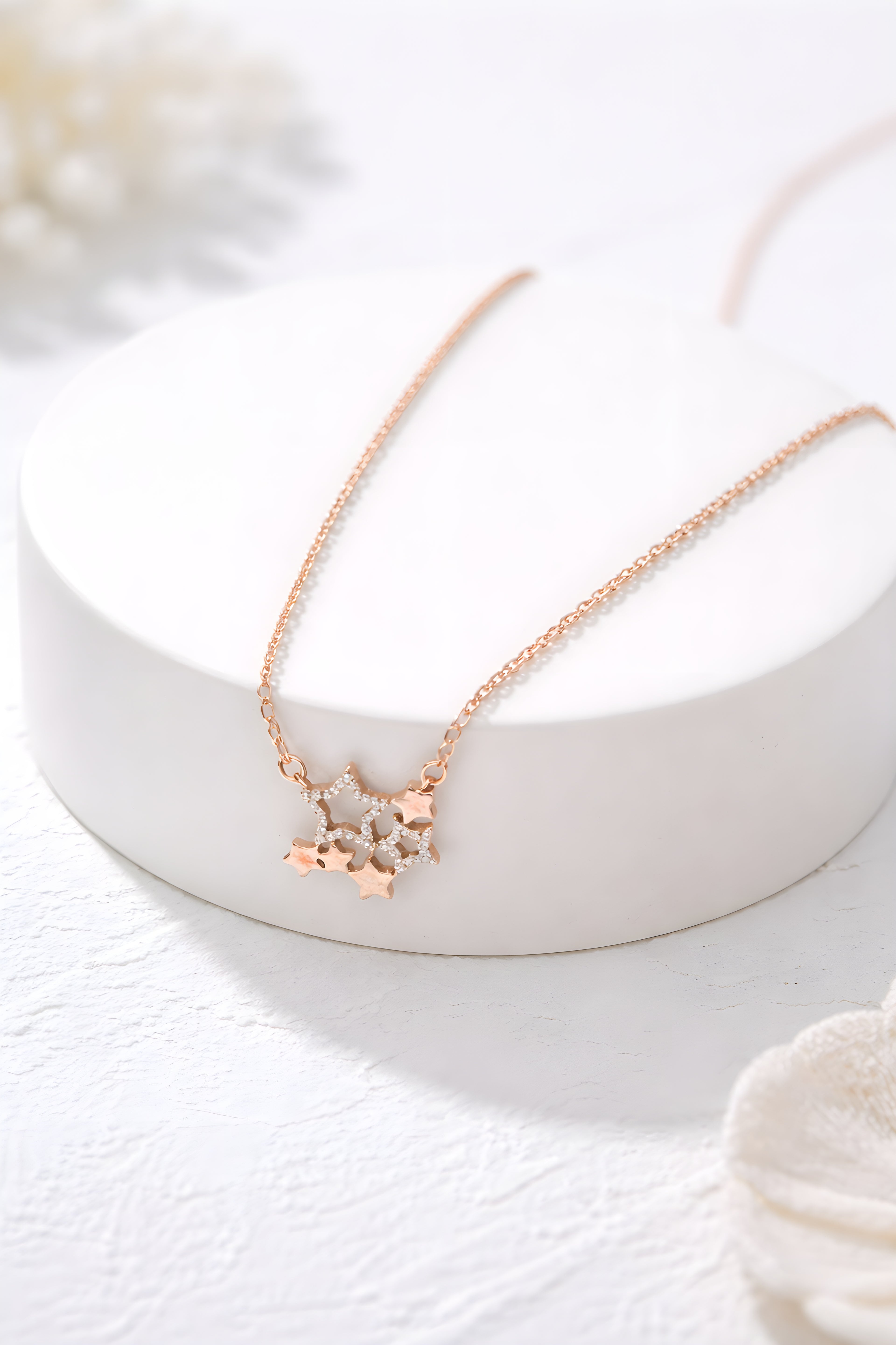Star Cluster Rose Gold Necklace