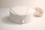 Crystal Bow Pearl Necklace