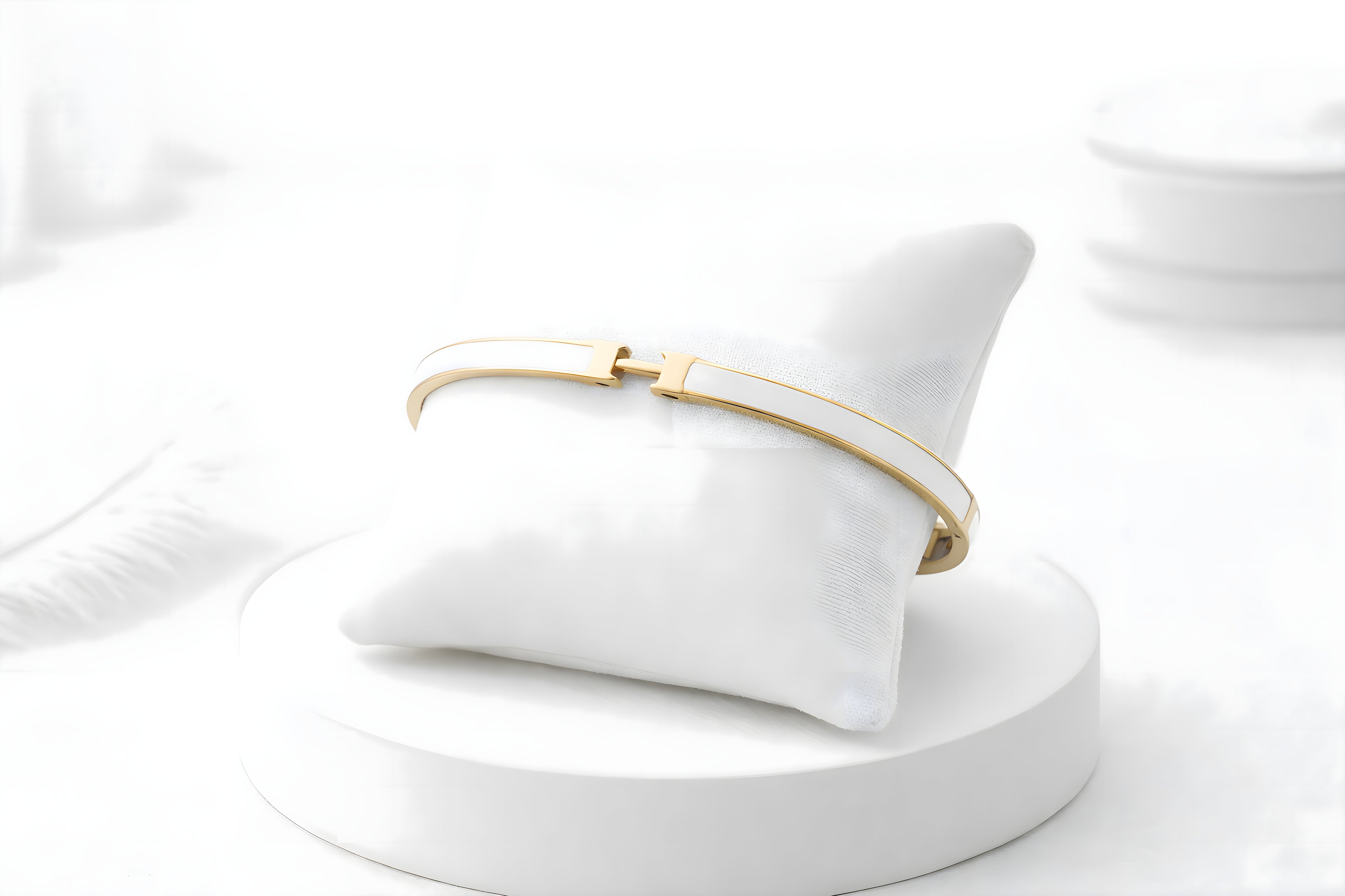 White Enamel H-Clasp