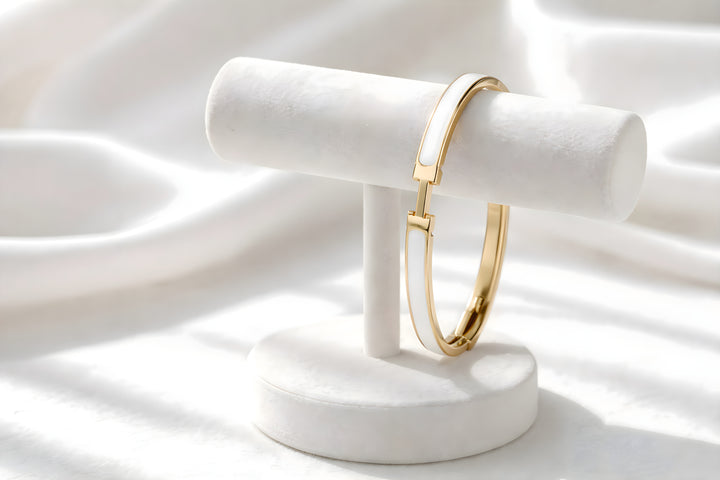 White Enamel H-Clasp