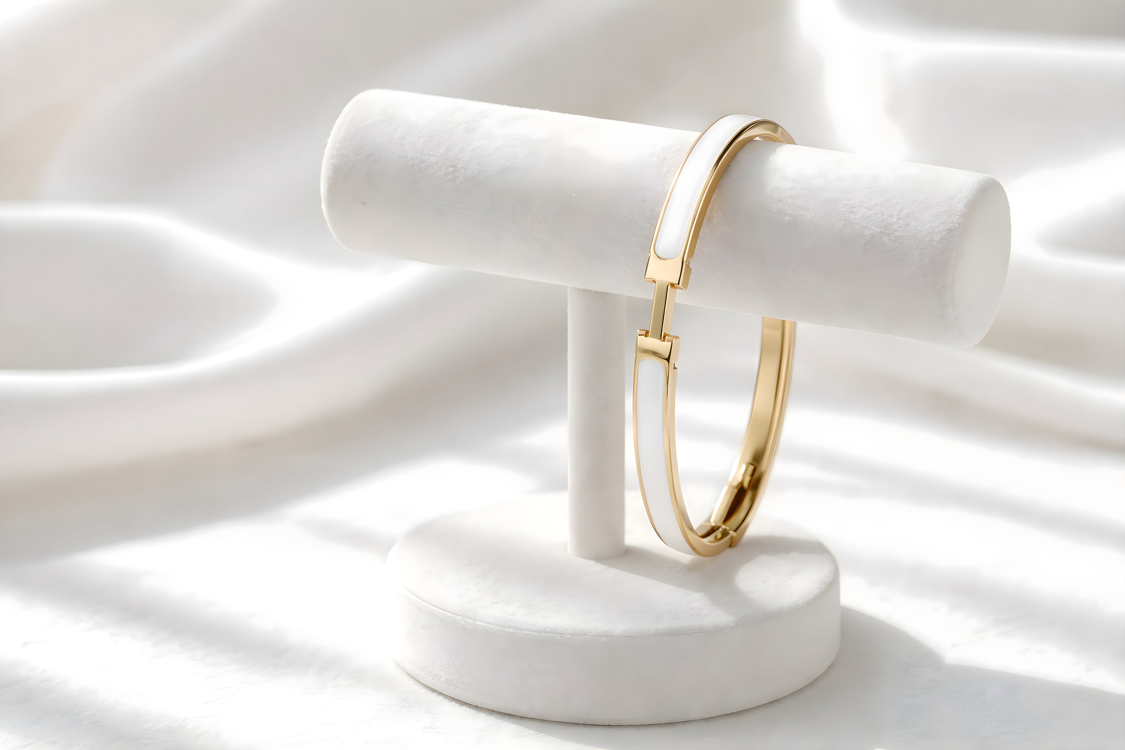 White Enamel H-Clasp
