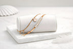 Crystal Bar & Butterfly Duo Bracelet