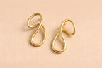 Double Loop Gold Statement Earrings