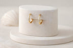 Crystal Inlay Mini Huggie Earrings
