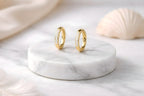 Crystal Inlay Mini Huggie Earrings
