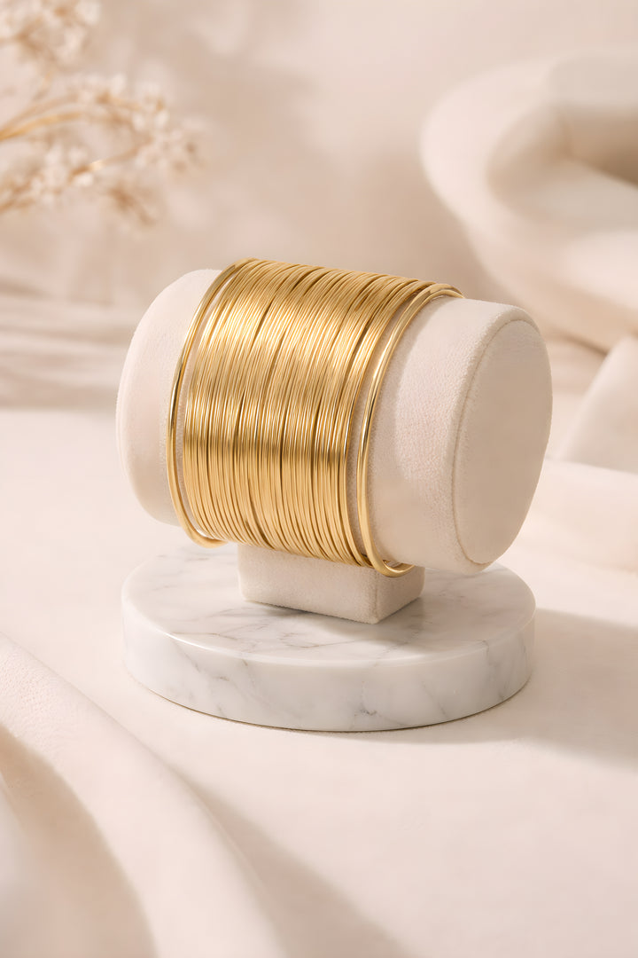 Multi-Strand Gold Wire Cuff