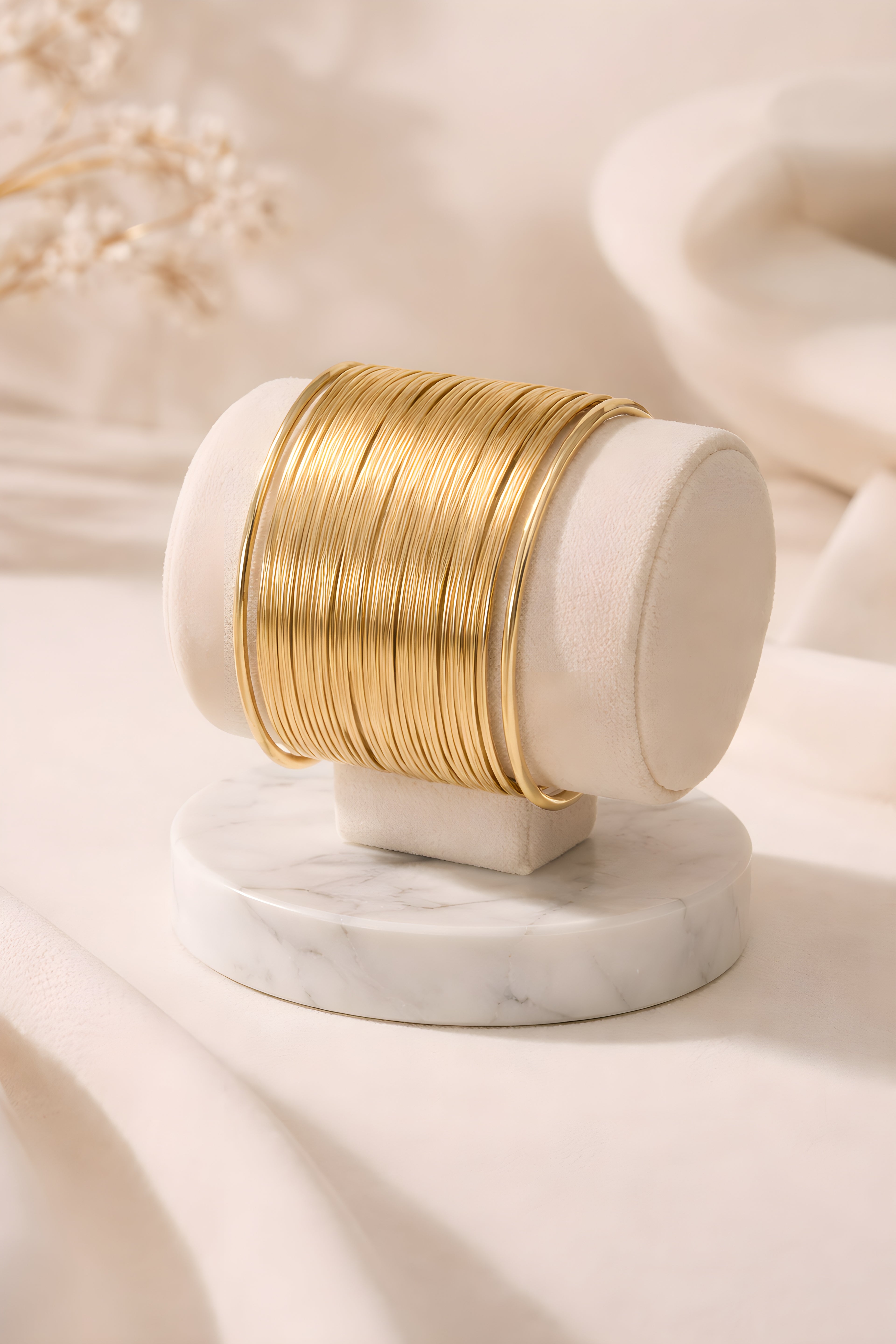 Multi-Strand Gold Wire Cuff