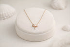 Crystal Ribbon Bow Necklace