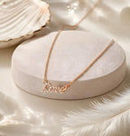 Crystal Love Script Necklace