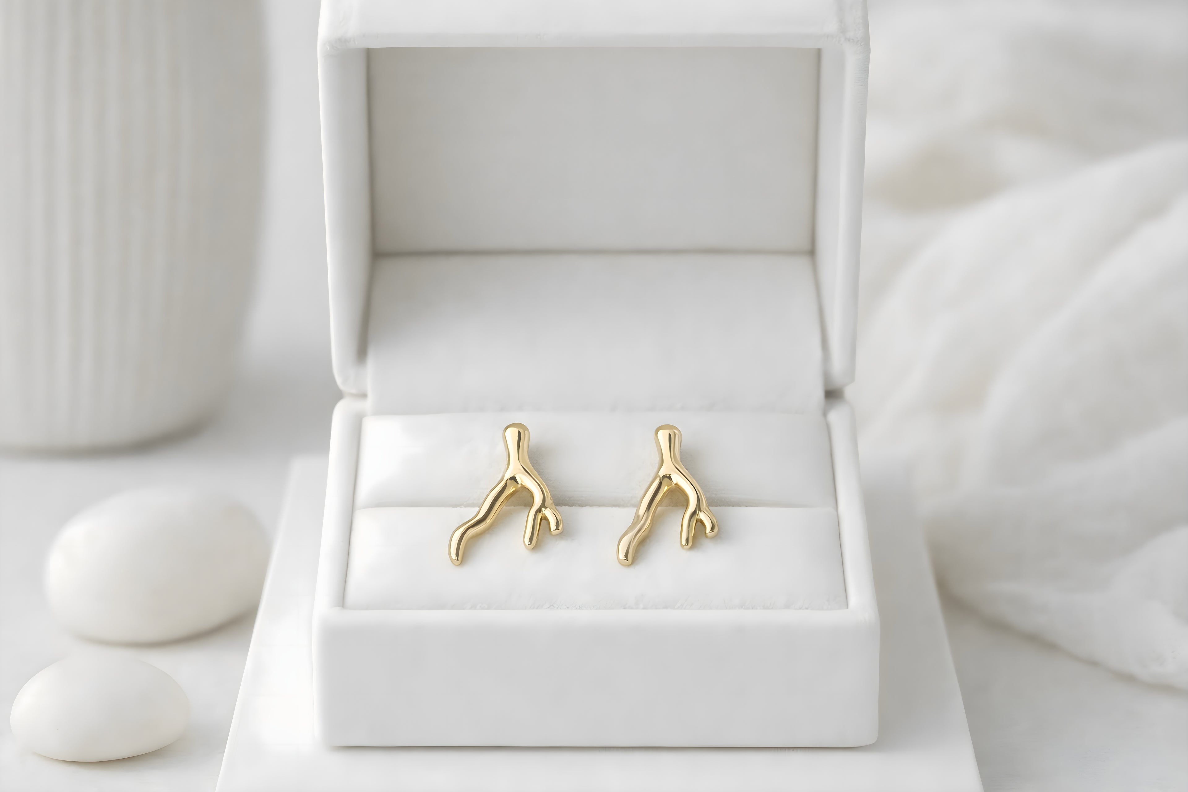 Wishbone Branch Stud Earrings