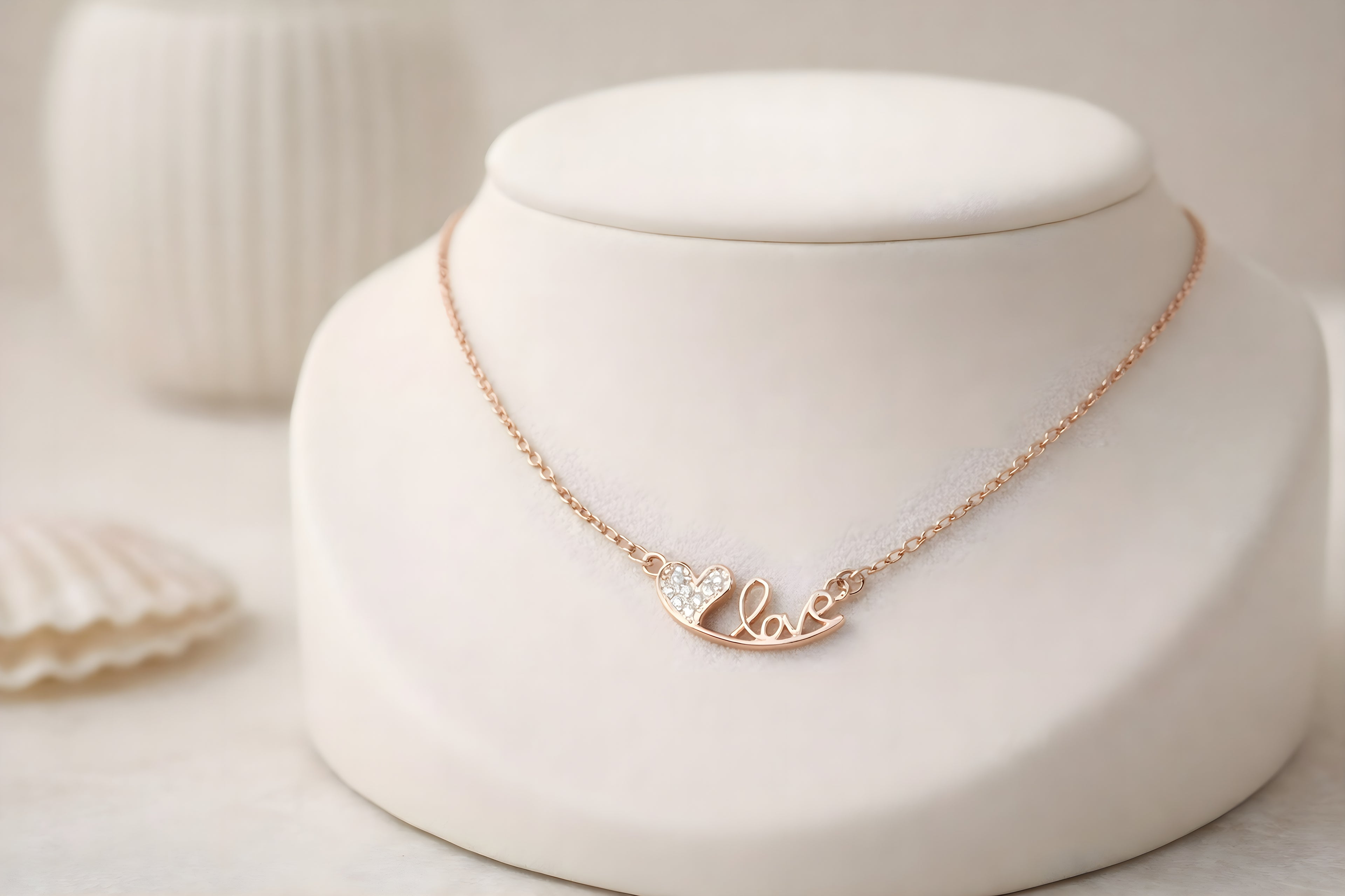 Crystal Love Bar Necklace