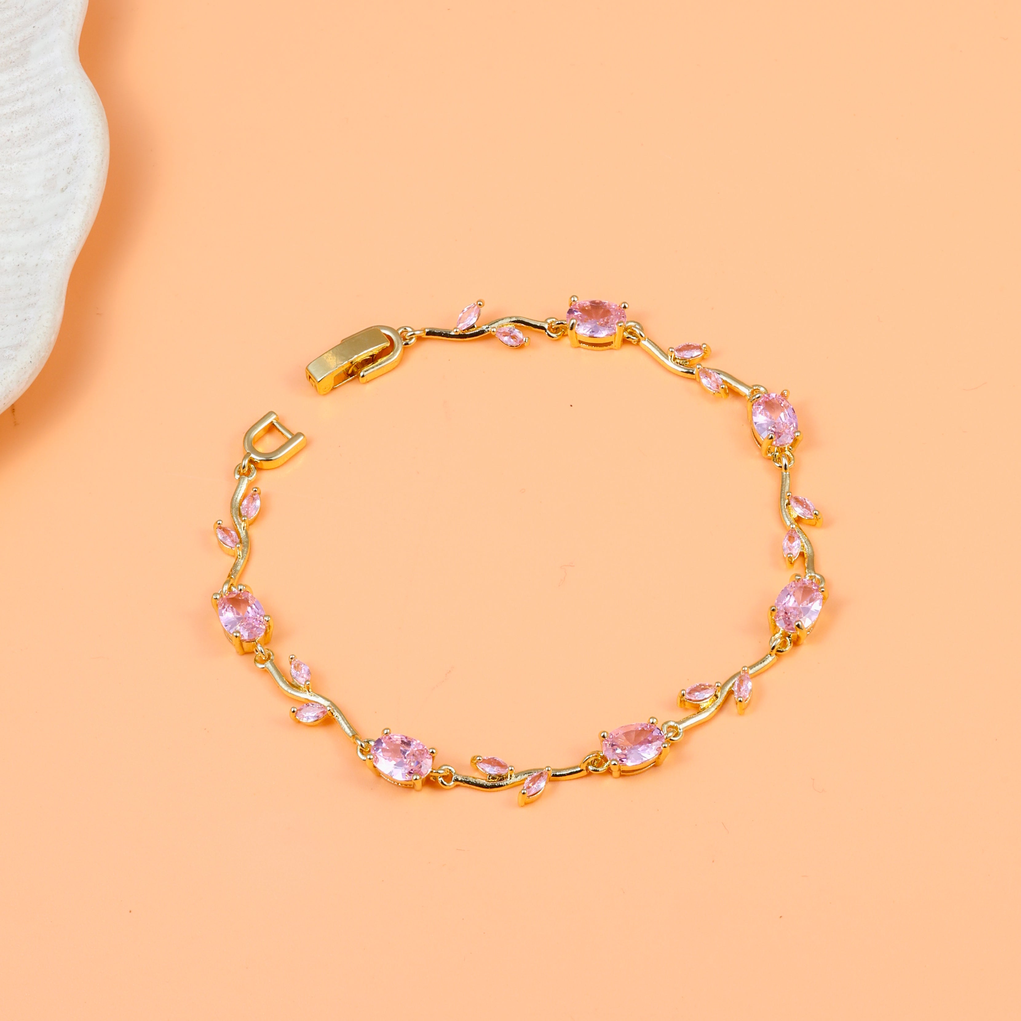 Gulaabi Lata Kada Pink Blossom Bracelet