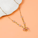 Gulaabi Lata Pink Blossom Vine Necklace