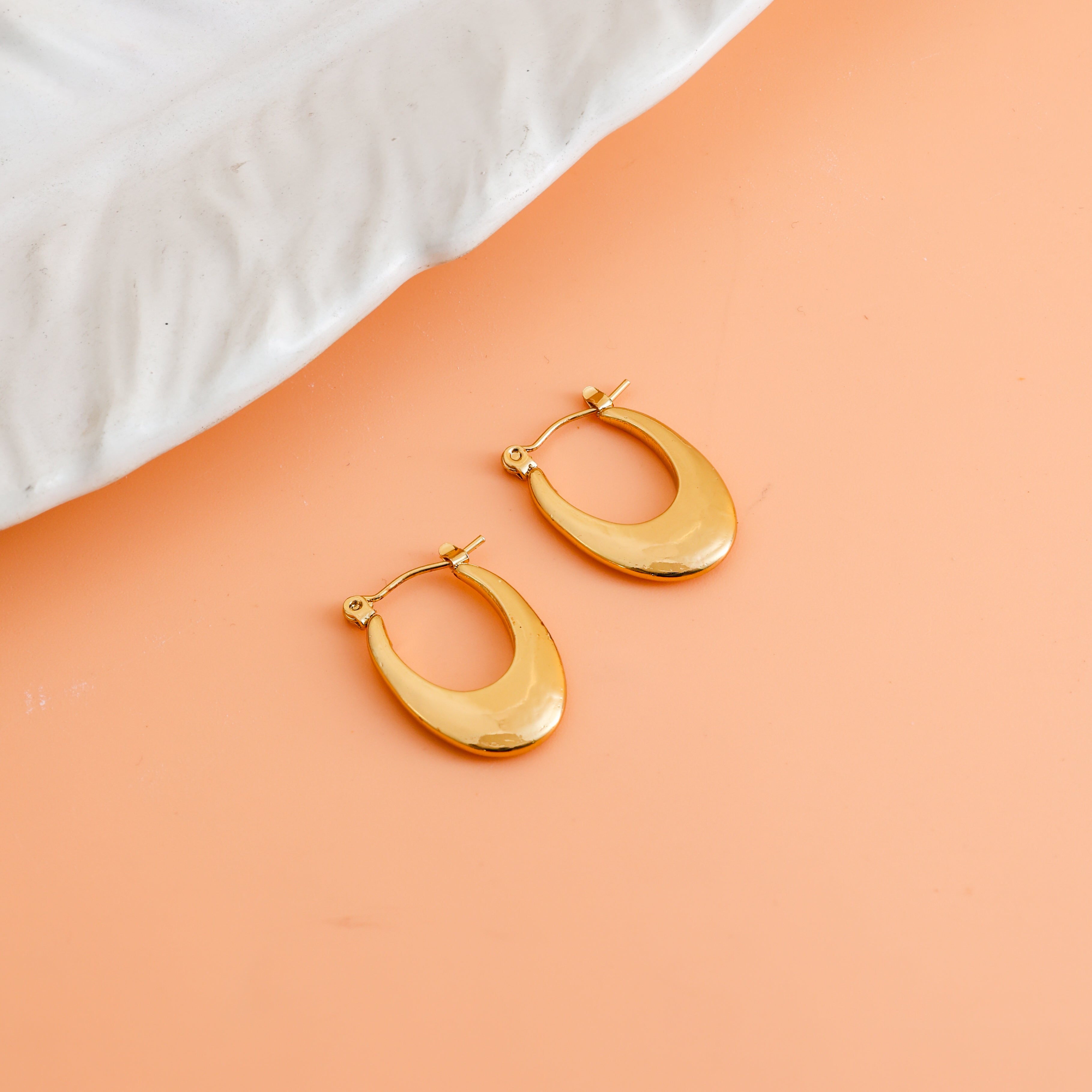 Shunya Arc Teardrop Hoop Earrings