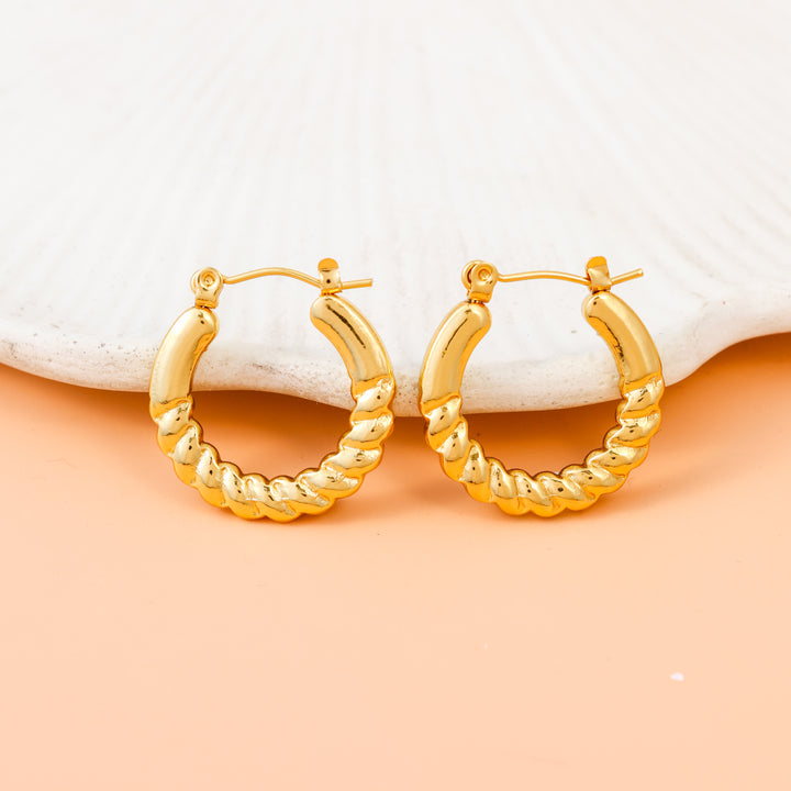Bali Lahar Twisted Wave Hoop Earrings