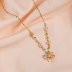Gulaabi Lata Pink Blossom Vine Necklace