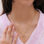 Gulaabi Lata Pink Blossom Vine Necklace