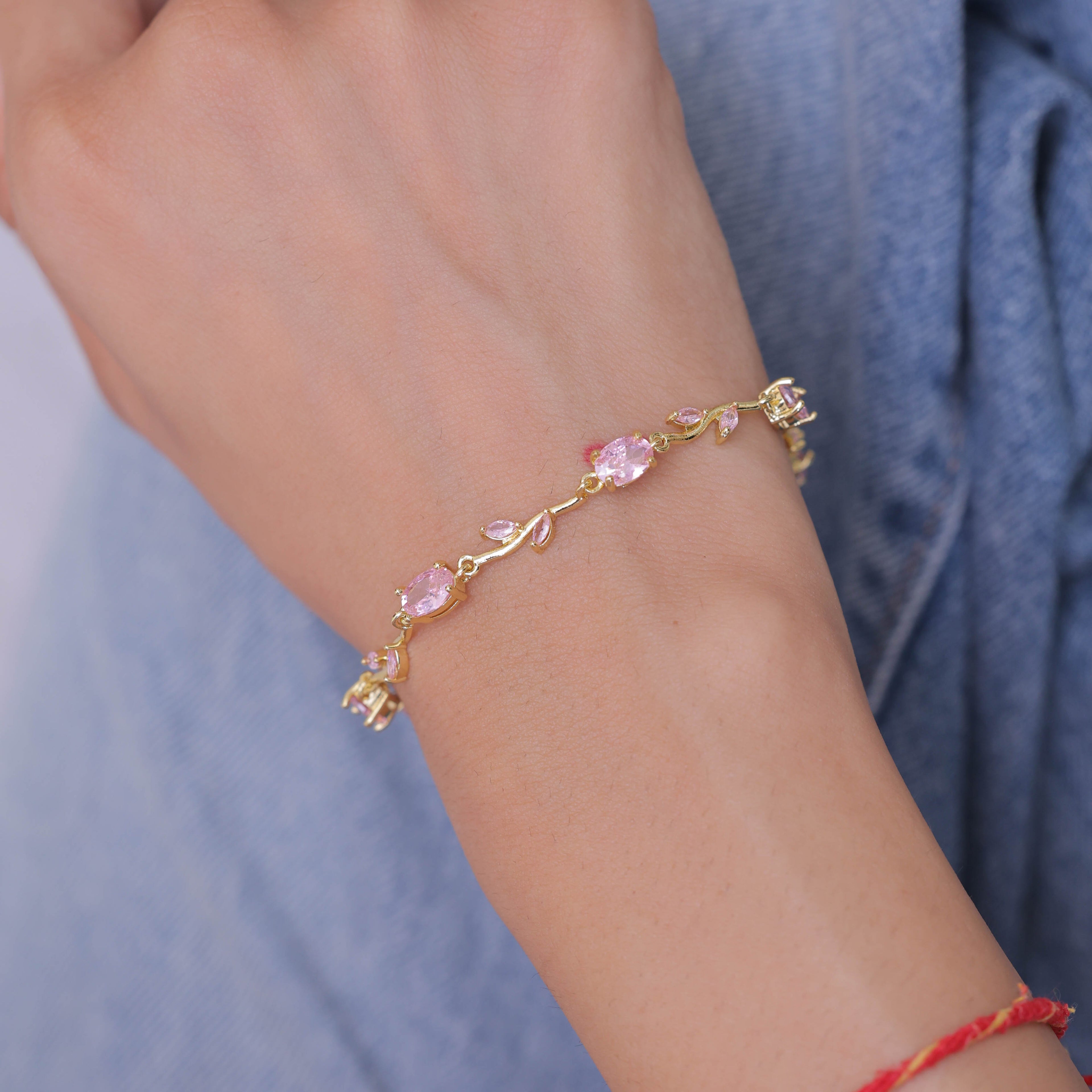 Gulaabi Lata Kada Pink Blossom Bracelet