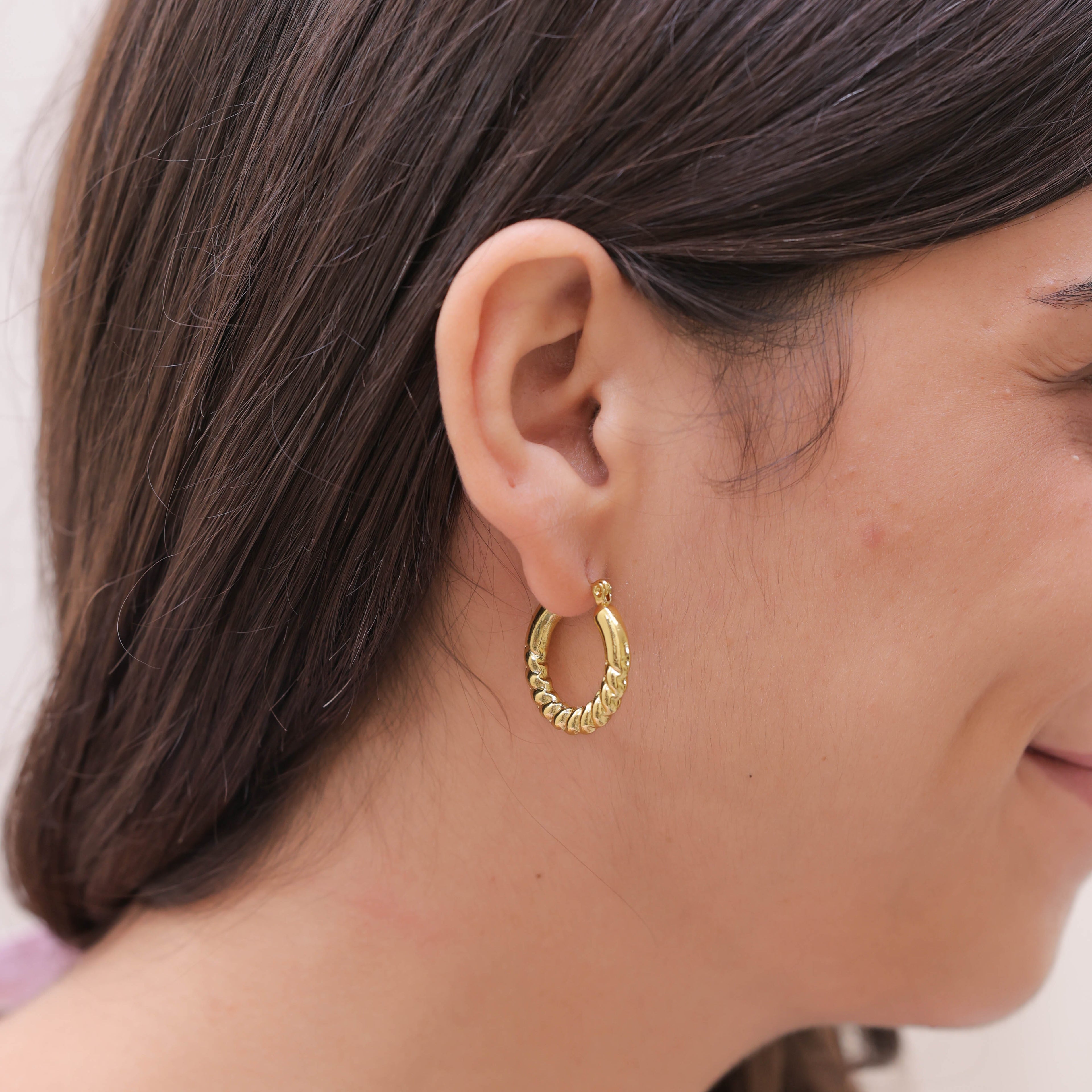 Bali Lahar Twisted Wave Hoop Earrings