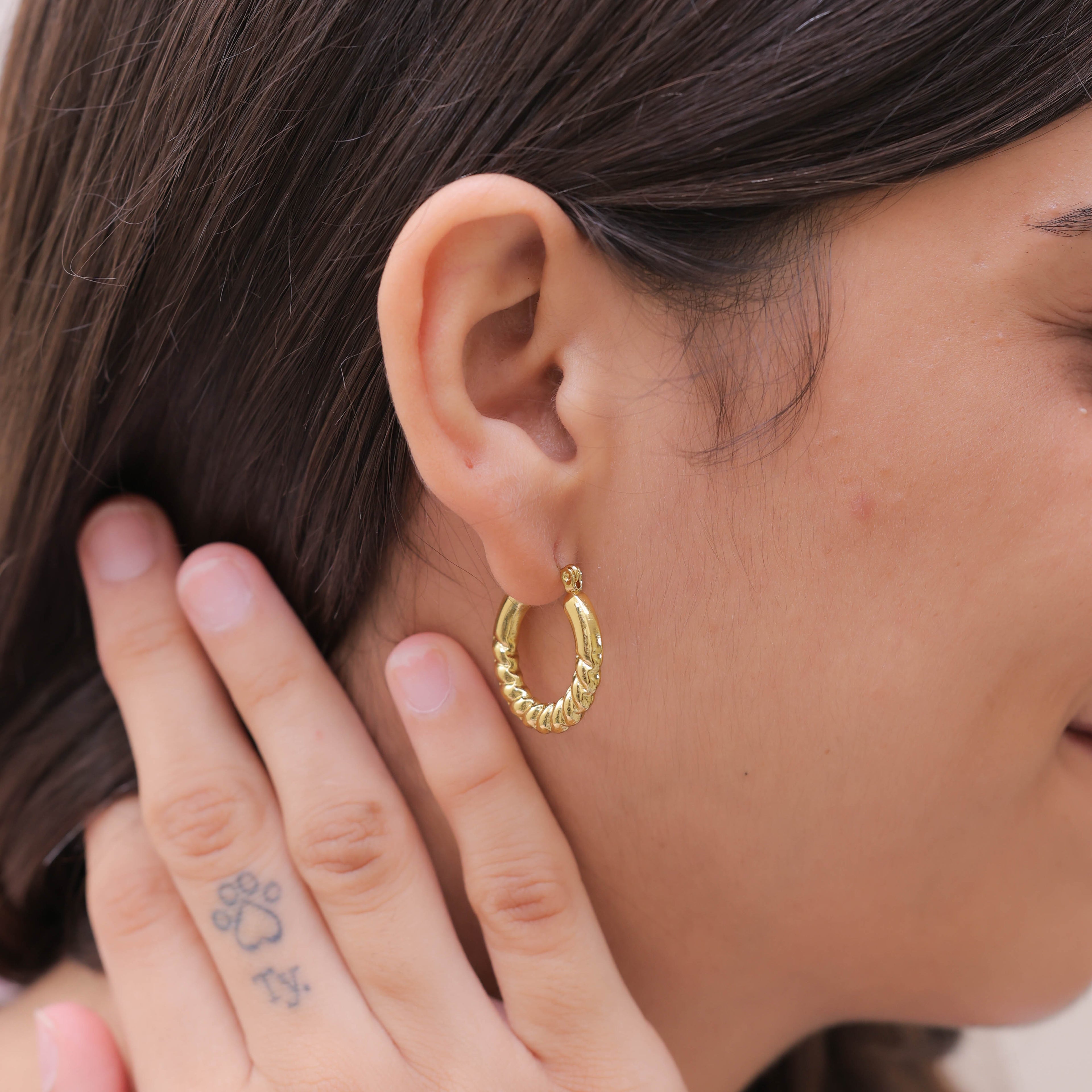 Bali Lahar Twisted Wave Hoop Earrings