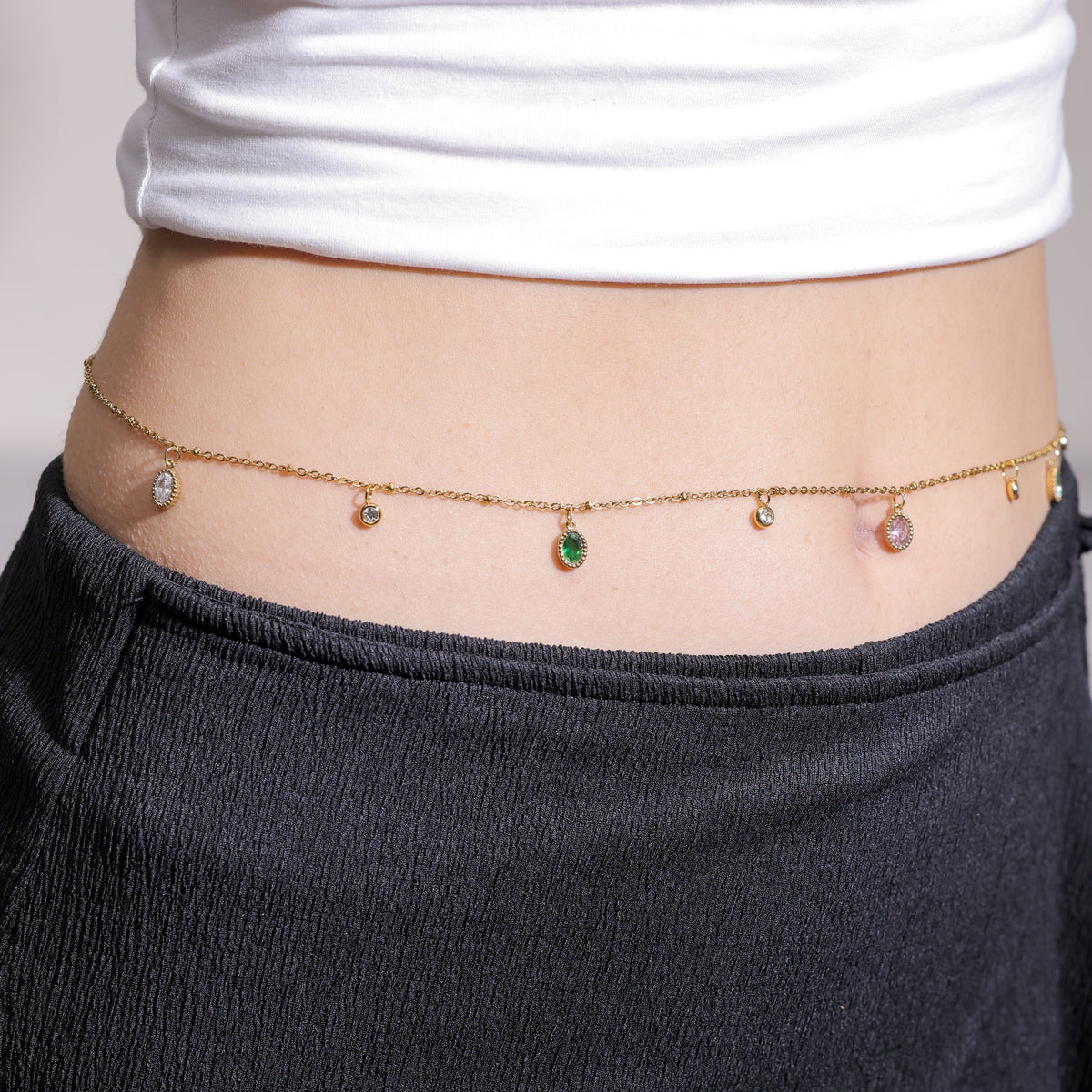 Daisy Pearl Cluster Waist Chain