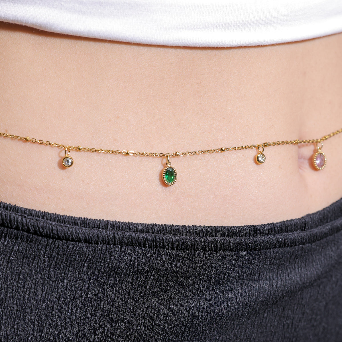Daisy Pearl Cluster Waist Chain