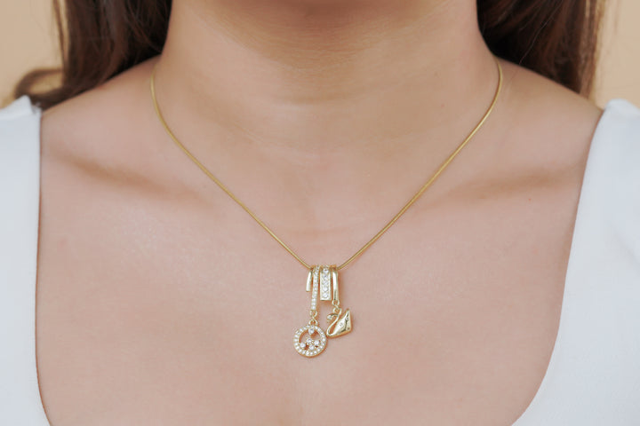 Golden Swan Charm Necklace