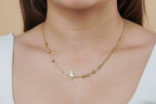 White Butterfly Station Necklace