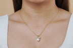 Crystal Bow Pearl Necklace