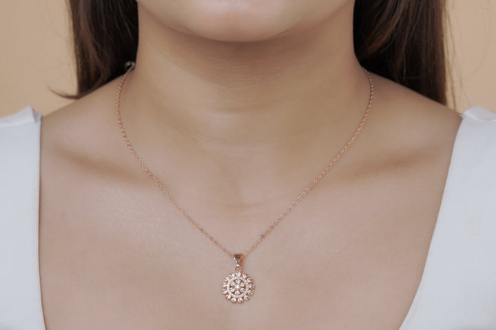 Rose Gold Sunflower Pendant