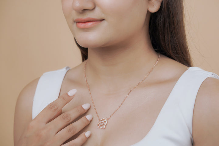 Rose Gold Double Heart Necklace
