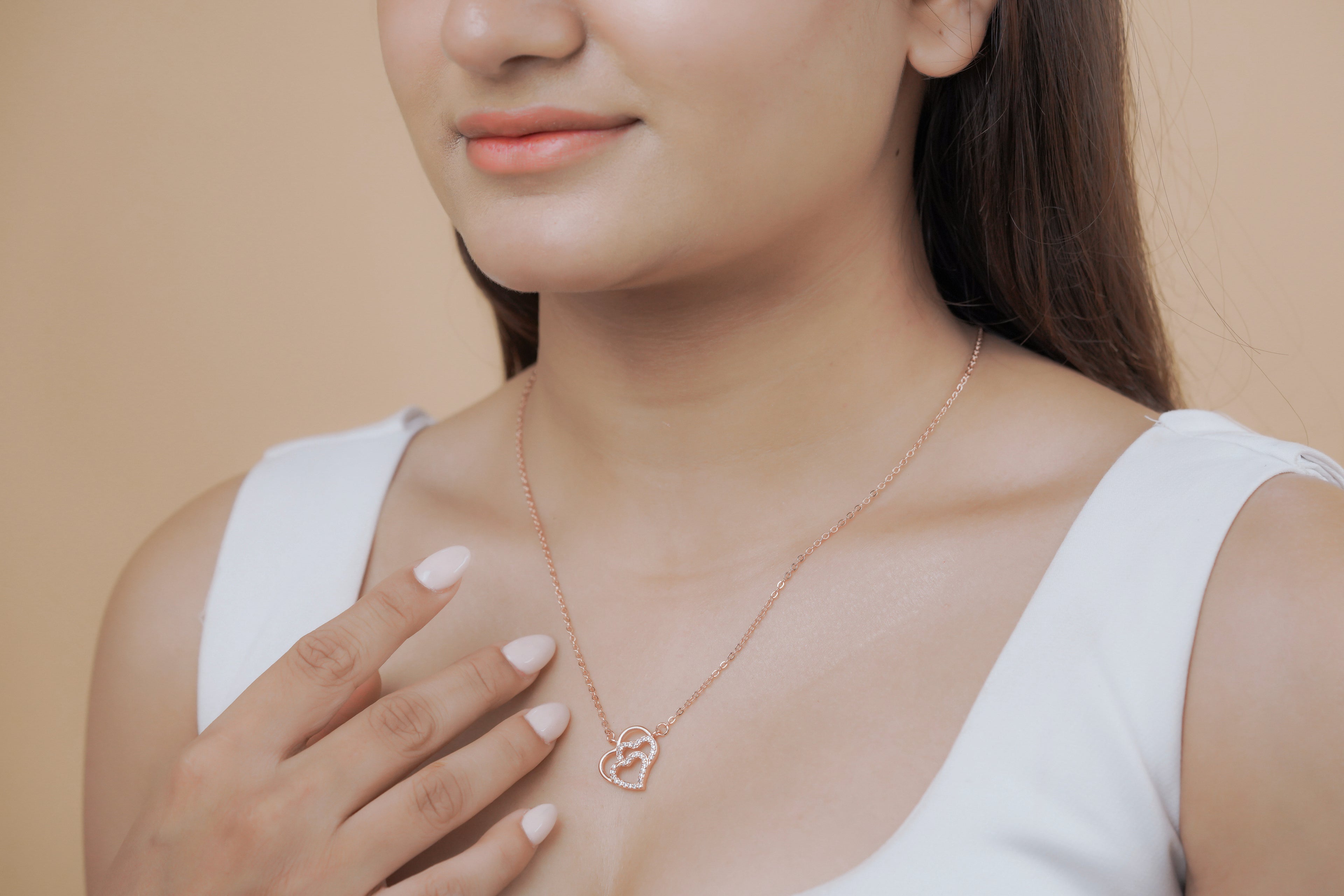 Rose Gold Double Heart Necklace