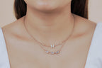 Triple Butterfly Rose Gold Necklace