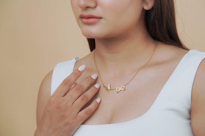 Butterfly Bow Station Necklace