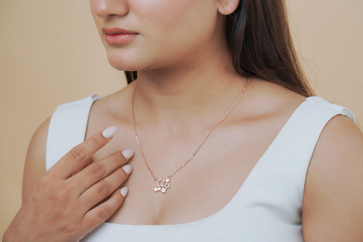 Star Cluster Rose Gold Necklace