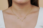 Rose Bloom & Crystal Drop Necklace