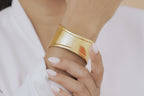Polished Wide Gold Cuff Kada