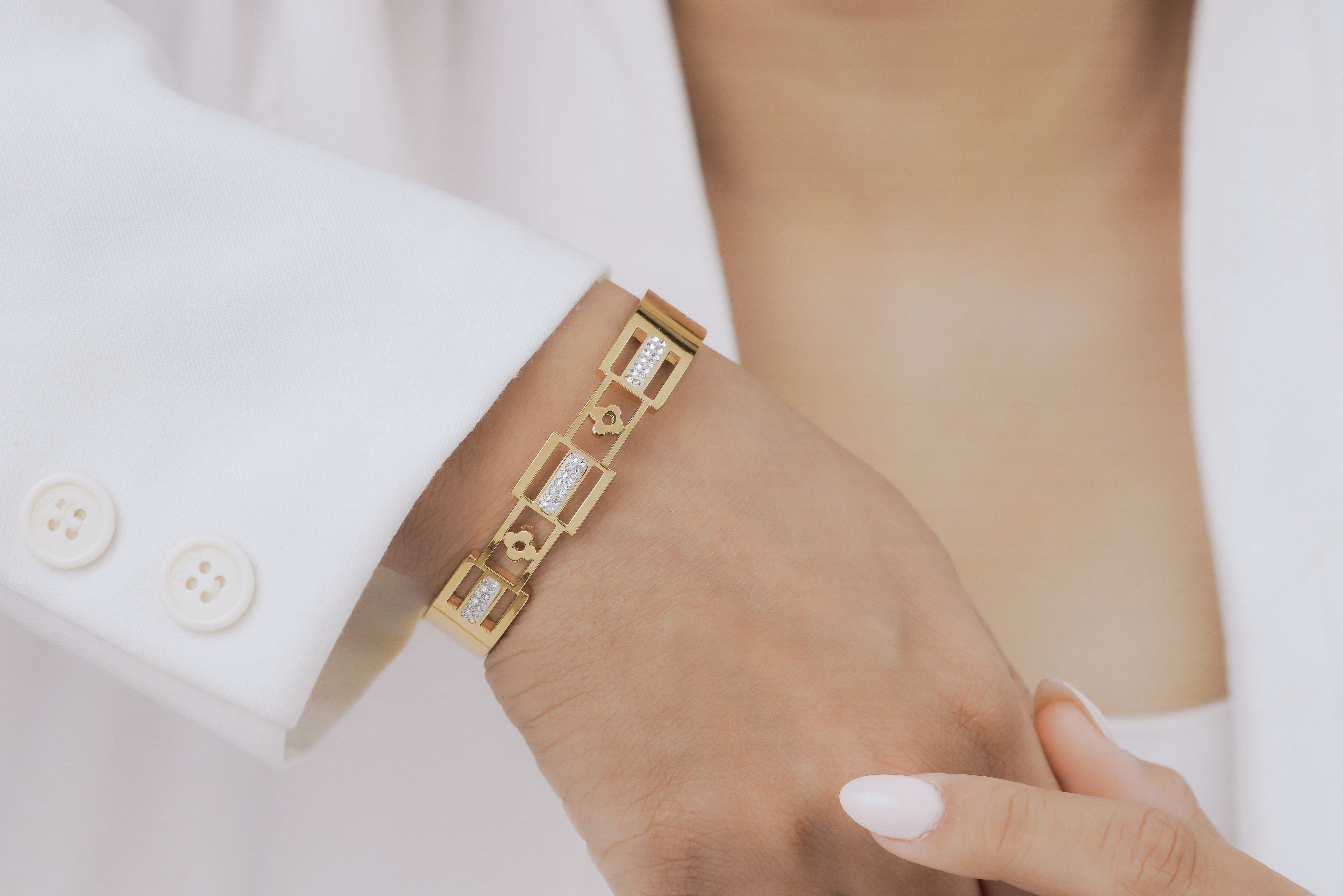 Geometric Pave Rectangle Link Kada