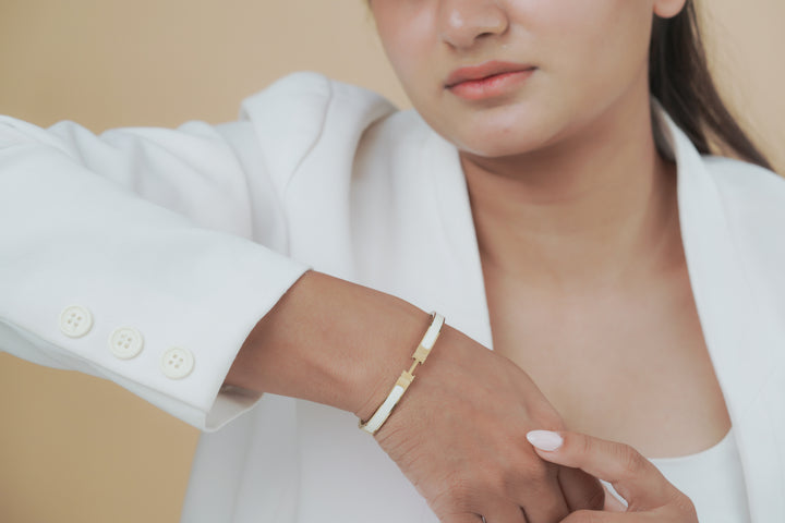 White Enamel H-Clasp
