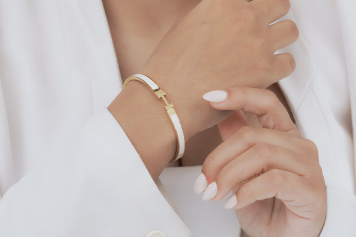 White Enamel H-Clasp