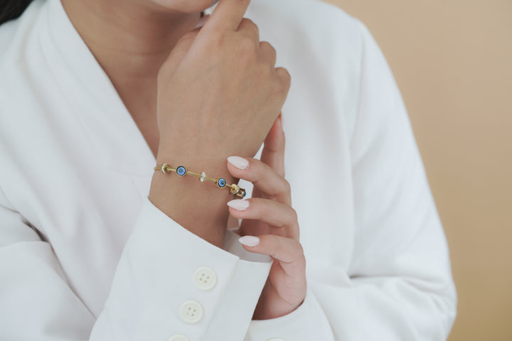 Dual Evil Eye Cable Kada
