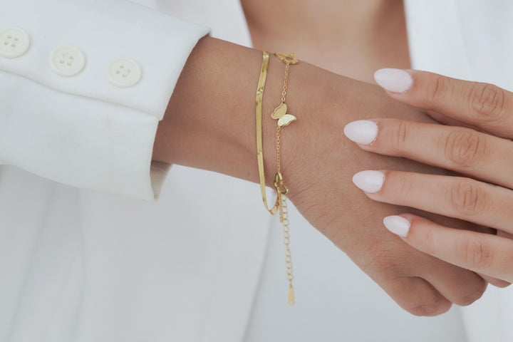 Gold Butterfly Snake Chain Duo