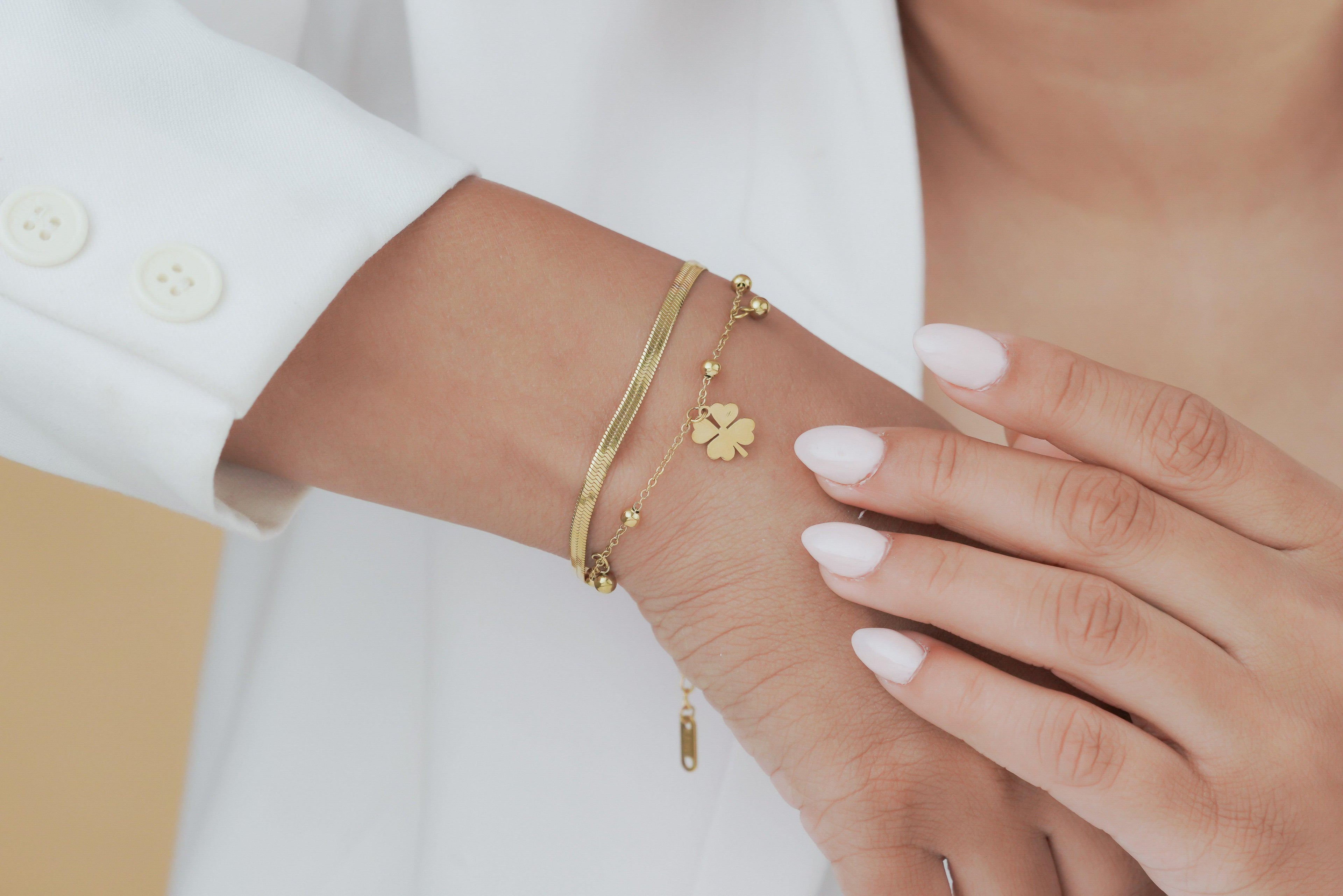 Lucky Clover Layered Bracelet