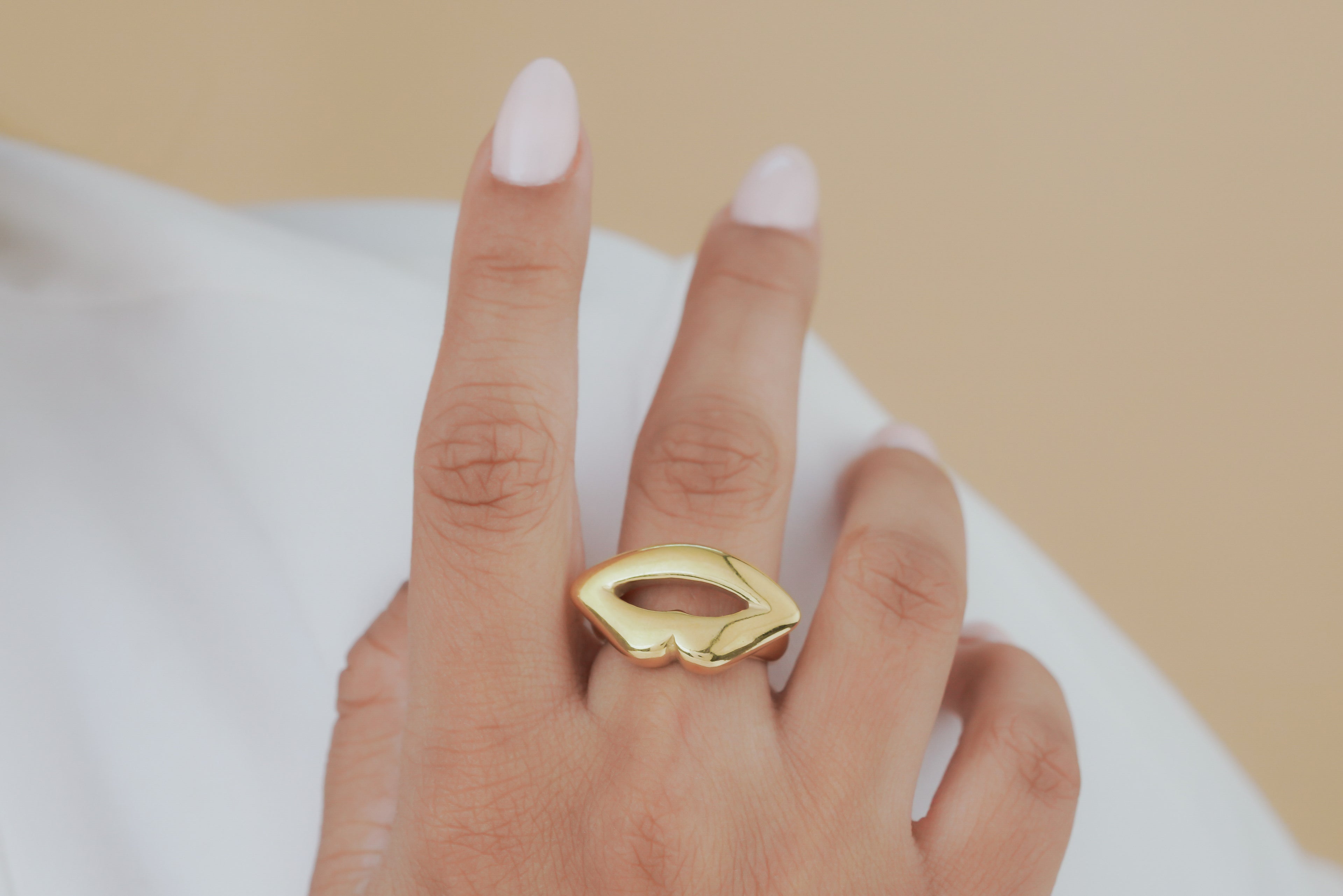 Open Heart Sculptural Statement Ring
